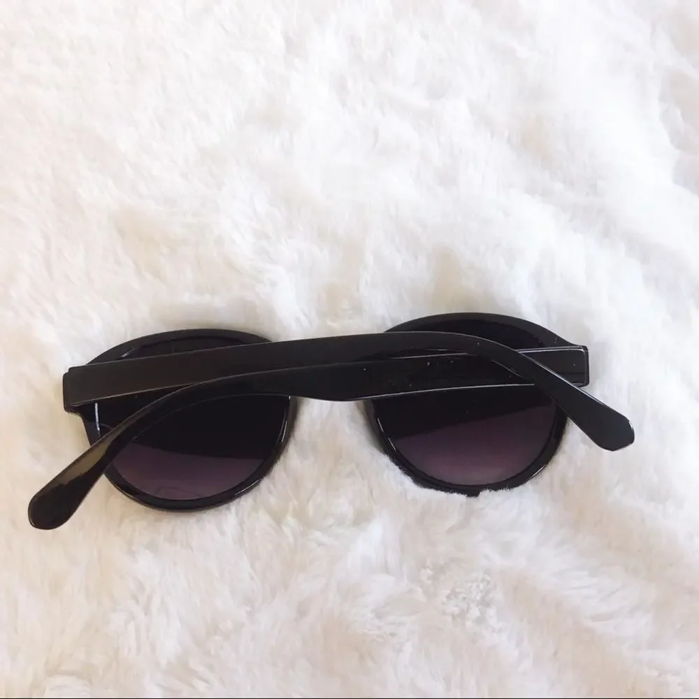 Mya Black & Gold Round Fashion Sunglasses